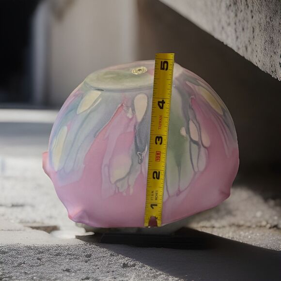 Rueven Glass Bowl By Nouveau Art Glass Co., Inc USA 9 Inch Hand Painted Sticker - Picture 11 of 11